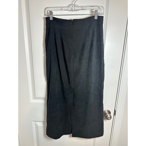 HARVÉ BENARD Black Midi Skirt Pencil Skirt Womens Size 8 Back Slit - Picture 2 of 3